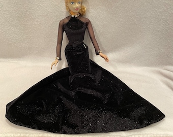 Eve  Susan Wakeen Doll Company Black Sparkle Velvet Gown
