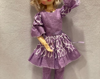 Purple Passion Outfit for MSD BJD size girls modeled by KW Gracie