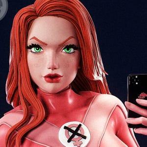 PEA-Sam Eve Wilkins Fanart | Figurka z żywicy drukowana w 3D | Zestaw do samodzielnego montażu garażu lub malowana | Przedmiot kolekcjonerski zaprojektowany przez Peach Figure