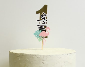 Flamingo First Birthday Cake Topper