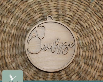 Ornamento infermiera / Ornamento natalizio / File laser SVG / Download digitale