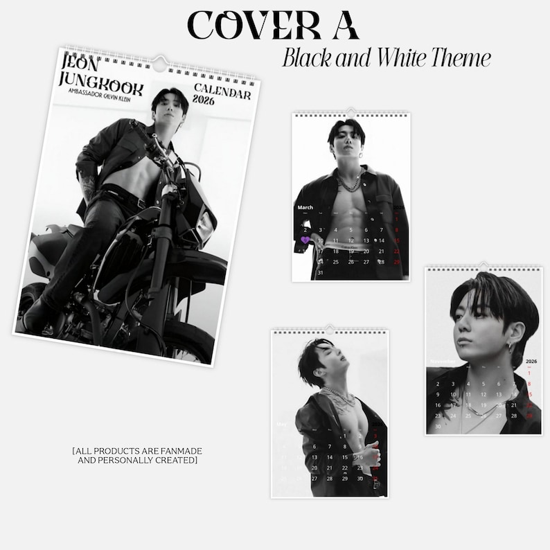 Jeon Jungkook BTS 2026 Wall Calendar Fanmade Calvin Klein Ambassador Il 6c4a