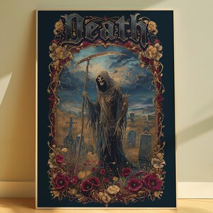 Tarot Tod Leinwand - Mit Rahmen, Vertikale Leinwand Matt, Tarot Karte, Tarot Deck Drucke, Tarot Wandkunst, Tarotkarten Kunstdruck