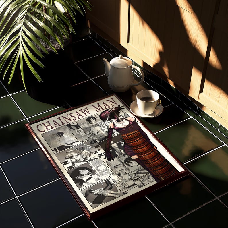 Chainsaw Man Reze as Bomb Devil Digital Print, CSM Manga Panels Wall ...