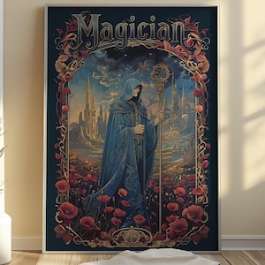 Tarot Magier Digitaler Download, vertikaler Kunstdruck, Tarot Karte, Tarot Deck Drucke, Tarot Wandkunst, Tarot Karten Kunstdruck