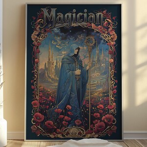 Tarot Magier Leinwand - Mit Rahmen, Vertikale Leinwand Matt, Tarot Karte, Tarot Deck Drucke, Tarot Wandkunst, Tarotkarten Kunstdruck