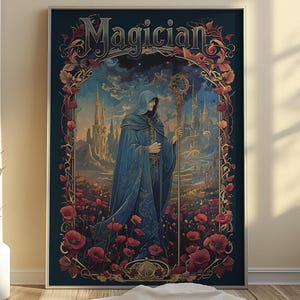 Tarot Magier Poster, Vertikales Poster Matt, Tarotkarte, Tarot Deck Drucke, Tarot Wandkunst, Tarotkarten Kunstdruck