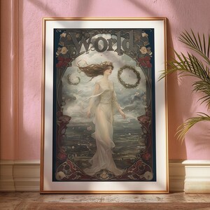 Tarot World Card Digital Download, Tarot Card - Dark Fantasy Theme Art Prints, Tarot Card Poster Art, Printable Wall Art, Tarot Cards Art