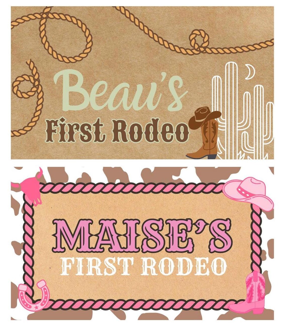 First Rodeo Paper Banner First Rodeo Birthday Banner | Customized First Birthday Banner ...