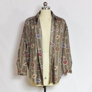 Vintage Brown pottery print Diane Von Furstenburg shirt