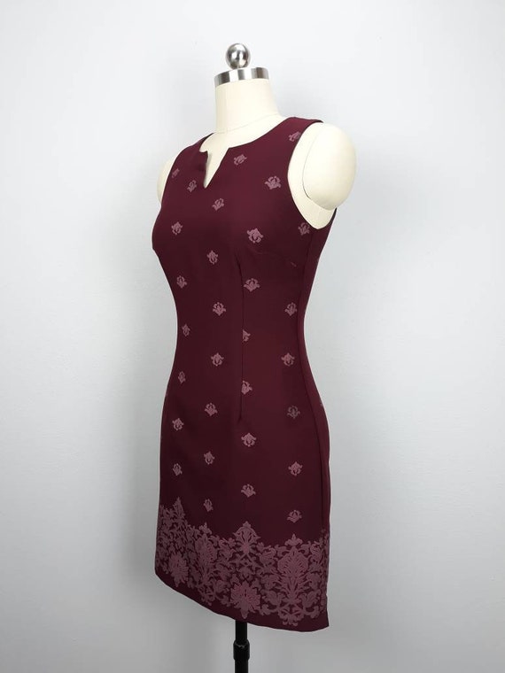 Vintage plum purple paisley mini dress - image 2