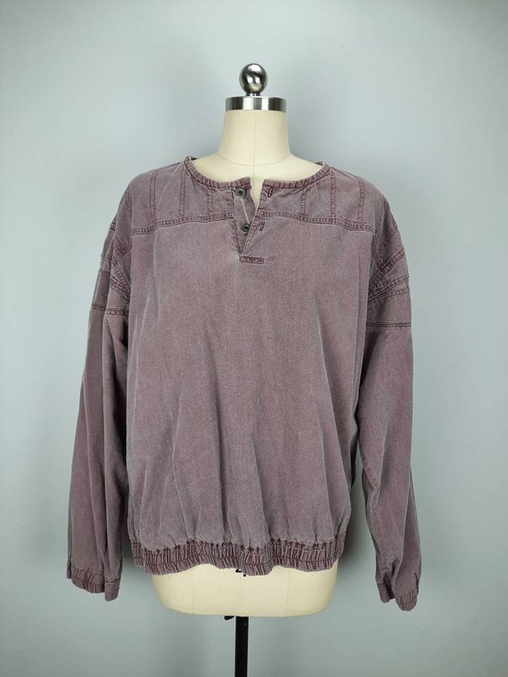 Vintage super faded dusty mauve pullover top - image 2