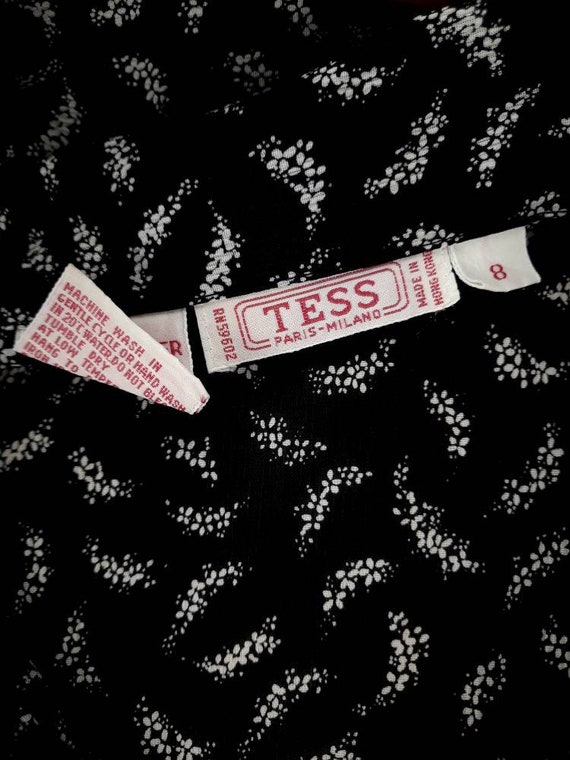 Vintage black abstract pattern flowy button down … - image 8