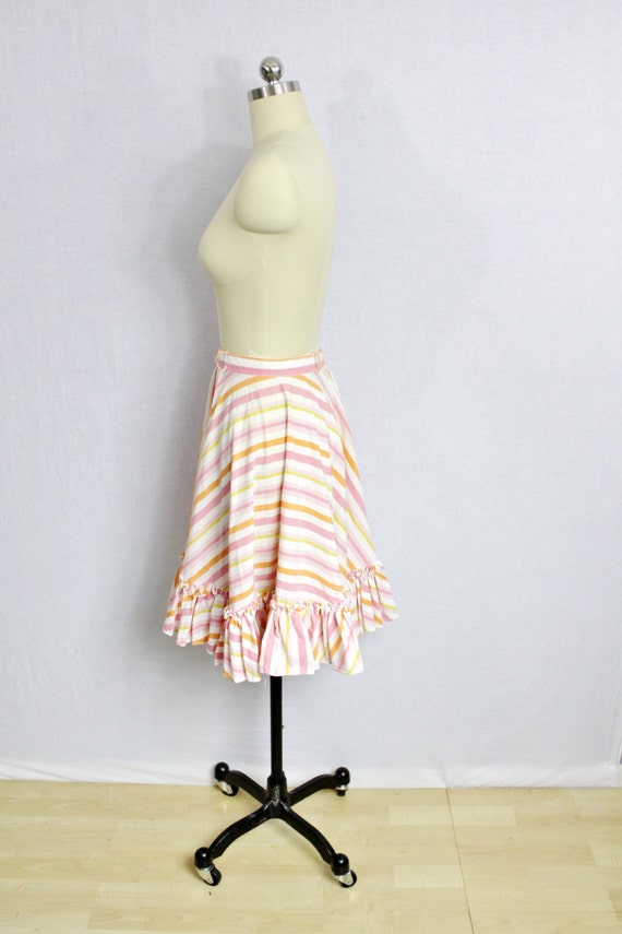 Vintage Pink striped circle skirt - image 3