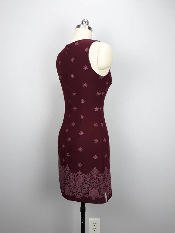 Vintage plum purple paisley mini dress - image 3