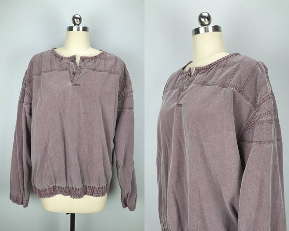 Vintage super faded dusty mauve pullover top - image 1