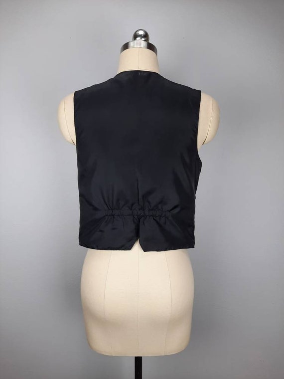 Vintage suede and satin reversible fitted vest - image 8