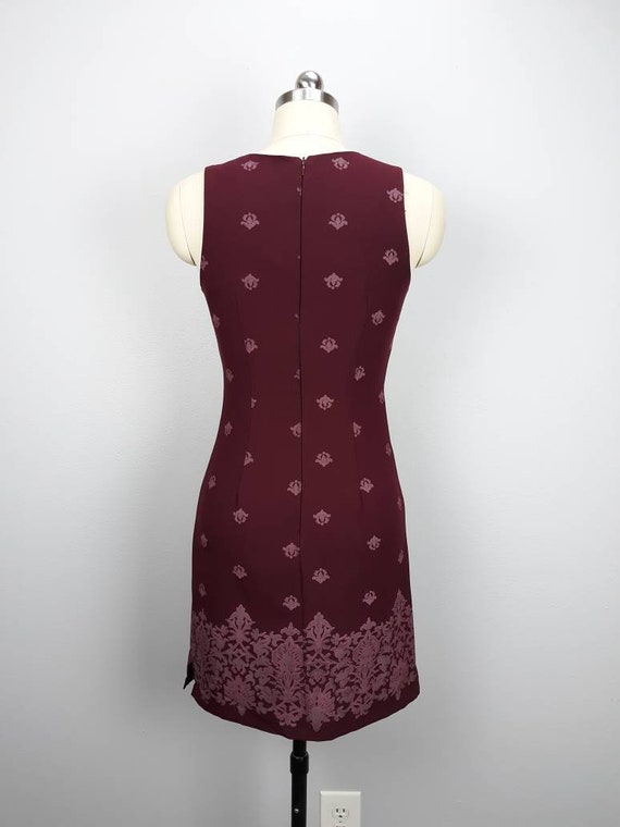 Vintage plum purple paisley mini dress - image 5