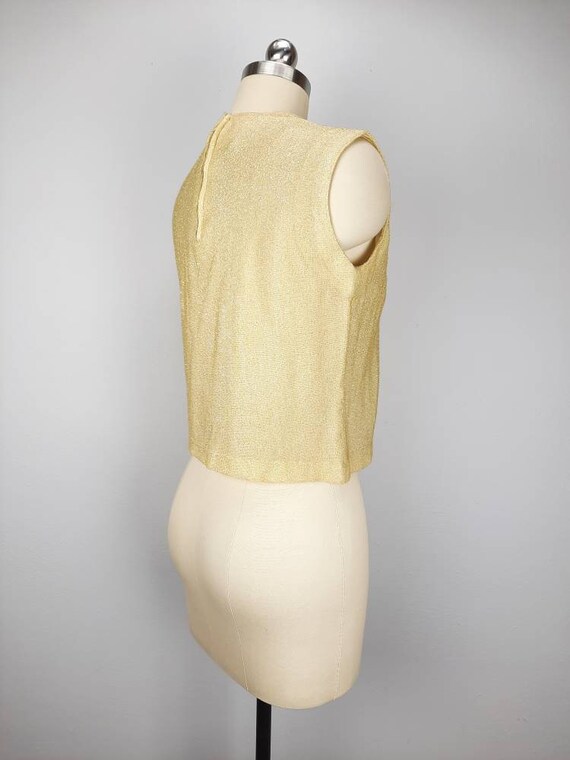 Vintage gold disco shimmer cropped tank top - image 6