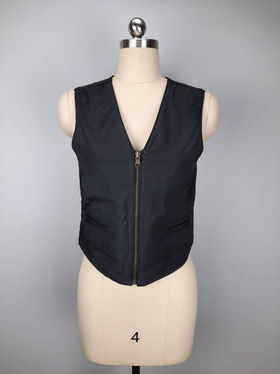 Vintage suede and satin reversible fitted vest - image 6