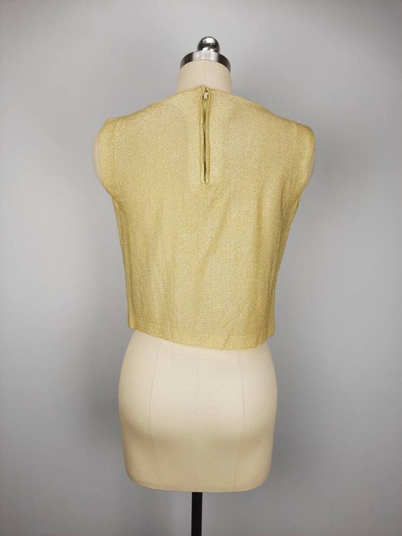 Vintage gold disco shimmer cropped tank top - image 7