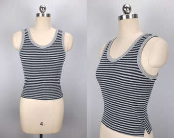 Vintage gray striped Hard Tail tank top