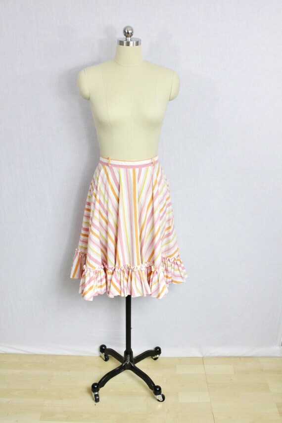 Vintage Pink striped circle skirt - image 5