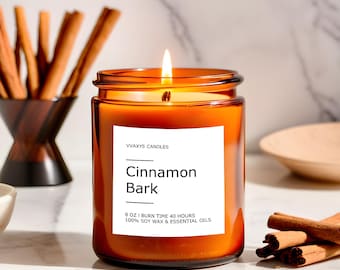 Warm Spiced Cinnamon Bark, Cozy Rustic Cinnamon Bark, Festive Earthy Cinnamon Bark Candle