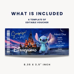 Disneyland Paris Ticket zum Ausdrucken, Disneyland Paris Reveal - Etsy.de