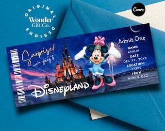 Disneyland Ticket, Disneyland Christmas, Disneyland Paris Reveal, Digital Download