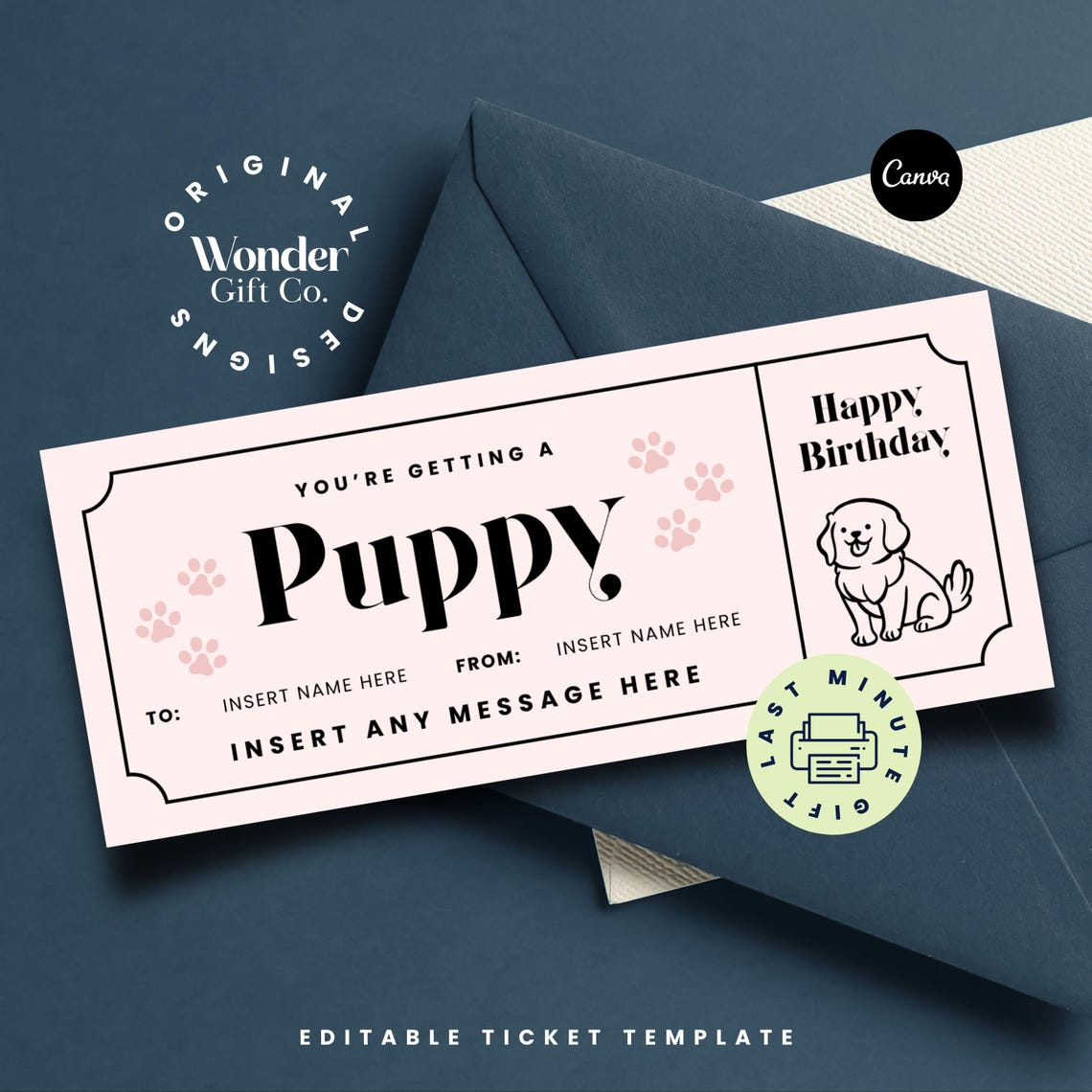 Editable New Puppy Coupon Template, Custom New Dog Ticket Template ...