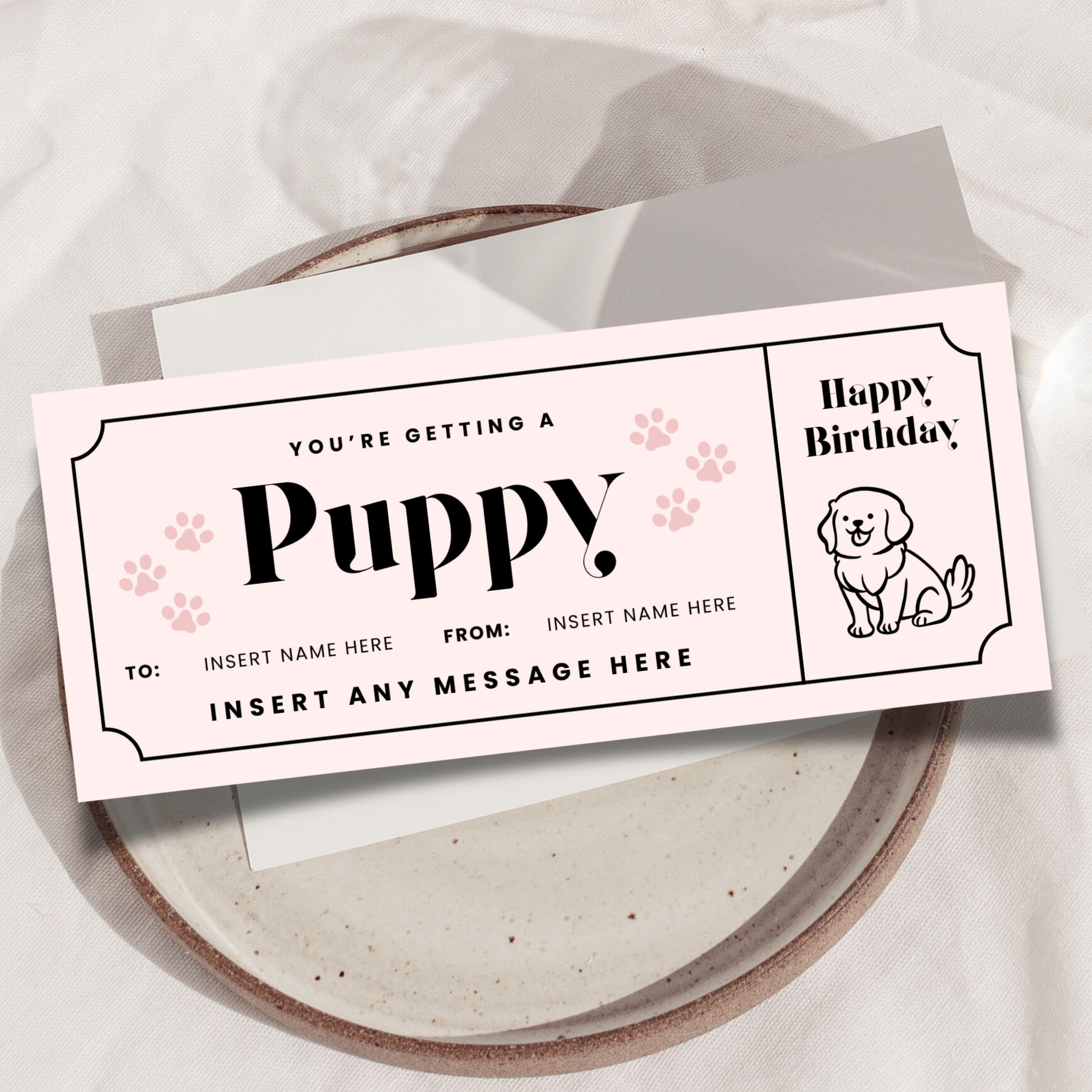 Dog Ticket Vip Editable New Puppy Coupon Template, Custom New Dog Ticket Template ...