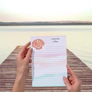 Nota personalizada personalizable - Membrete Ocean / 5 diseños de acuarela / Formato A5 / Descarga instantánea de plantilla