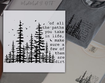 Outdoor Adventure Hiking DTF Retro Pine Trees Ready To Press Explore DTF Transfer Ready For Press Nature Enthusiast Outdoorsy Heat Transfer