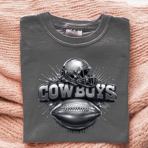 Silver Helmet Football DTF Transfer, Splash Cowboy Ball Team Spirit Ready To Press, Game Day Cute Print for Sports Heat Press image 2