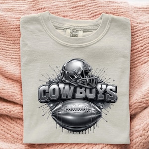 Silver Helmet Football DTF Transfer, Splash Cowboy Ball Team Spirit Ready To Press, Game Day Cute Print for Sports Heat Press Without Logo