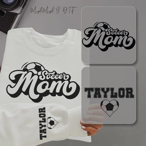 Soccer Mama DTF Custom Football Mom Ready To Press Personalize Soccer Mom Kids Name Heat Transfer Dtf Transfer Ready For Press Soccer Season