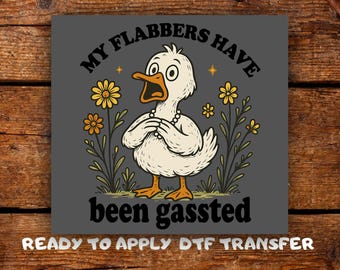 My Flabbers Have Been Gasted DTF Transfer, Funny Duck Reaction Sarcastic Goose Humor Ready To Press, Sarcastic Silly Goose Heat Transfer