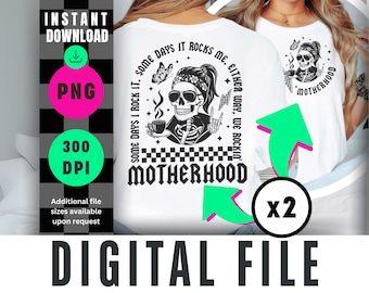 Rockin' Motherhood PNG: Funny Mom Life Sublimation Design (Digital Download)