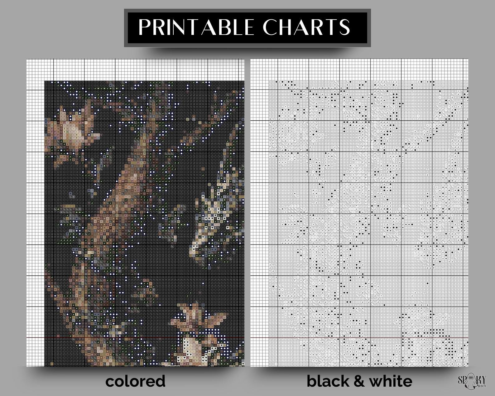 Gothic Dragon Cross Stitch Pattern | Dark Fantasy Dragon on Books ...