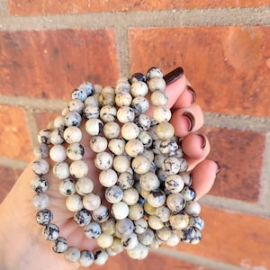 Dendritic Agate Bracelets, Agate Bracelets, Gemstone Bracelets, Stretch Bracelets