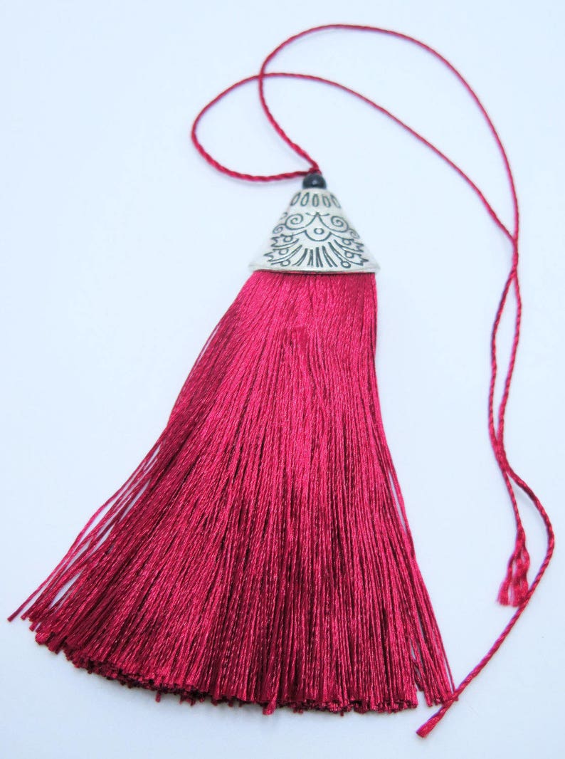 Burgundy Tassel Burgundy Tassels Large Silk Tassel with Etsy