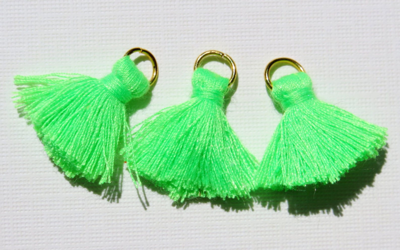 Green Tassels Neon Green Tassels Cotton Tassels 3 Pieces Etsy