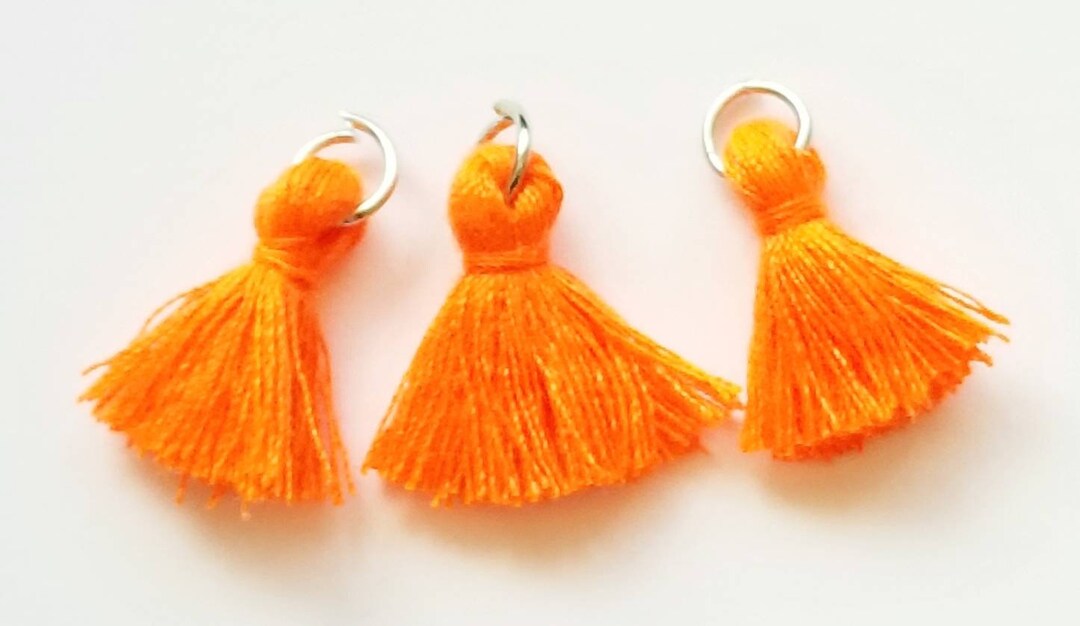 Orange Tassels, Neon Orange Short Cotton Tassels, Small Tassels, 3 Pieces 20mm Tassel TSL223 Etsy