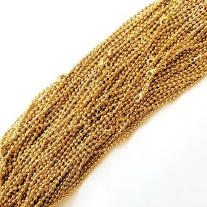 Ball Chain, Gold Toned Ball Chain, Ball Chain Necklace, Diy Necklace, 20 inch chain, 1 Piece Brass Necklace, Zardenia