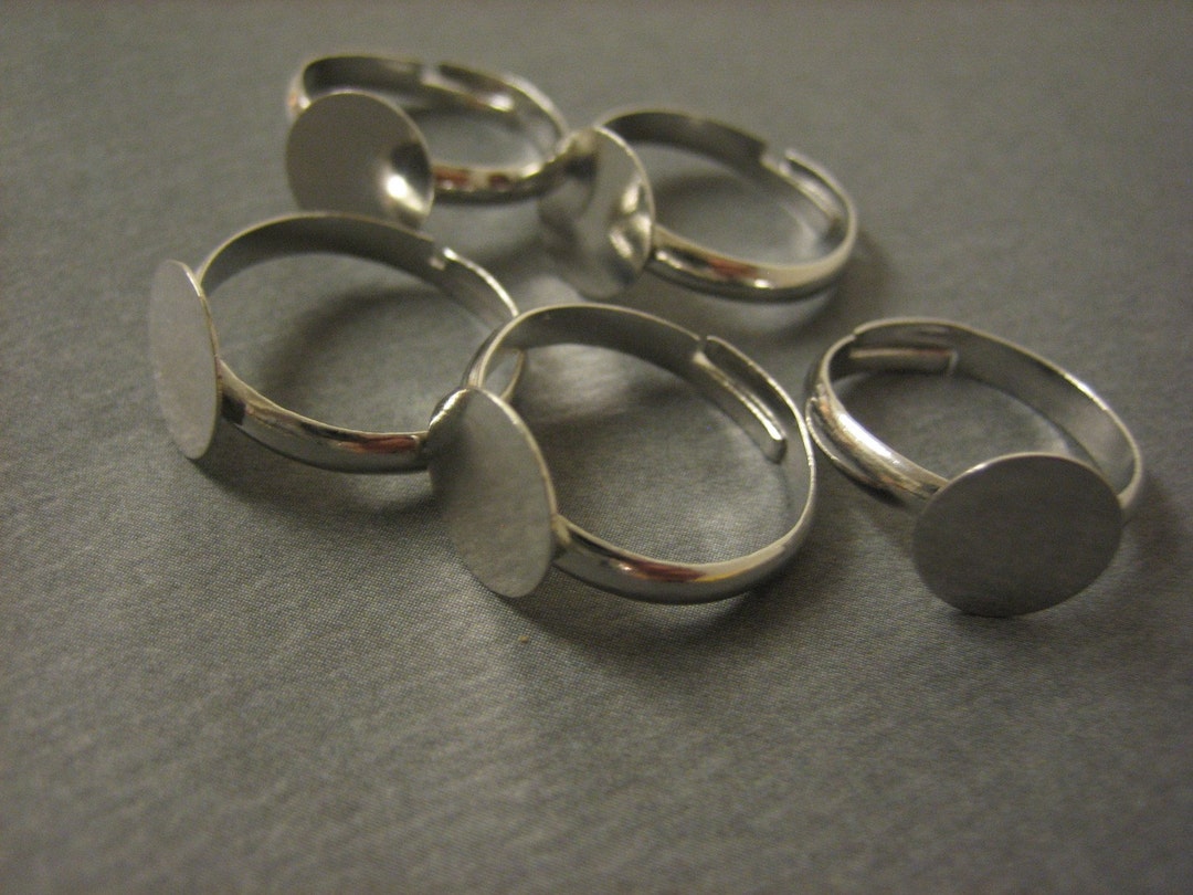 Ring Blanks Diy Rings 20pcs Silver Toned Ring Blanks Etsy
