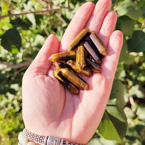 Tiger&#39;s Eye Crystal Points, Tiger Eye Points, Double Crystal Points