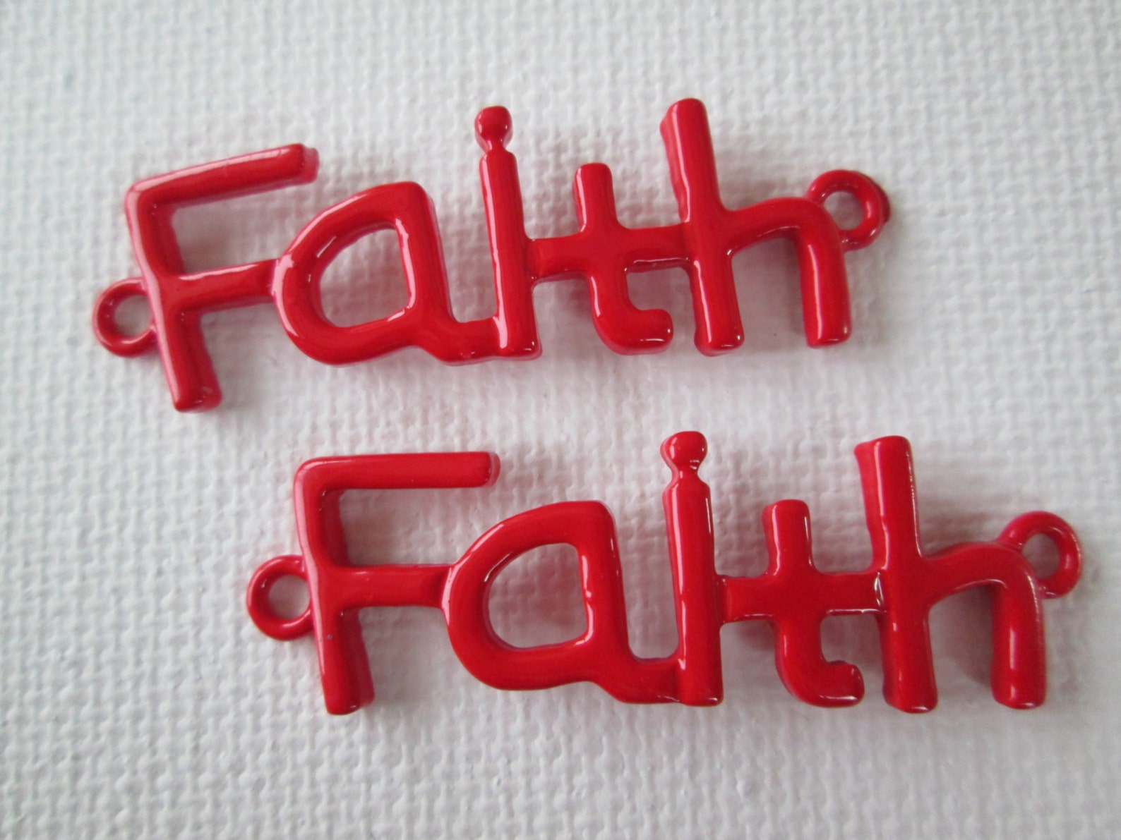 Faith Pendant Faith Charms 2pcs Jewelry Connectors Red Etsy