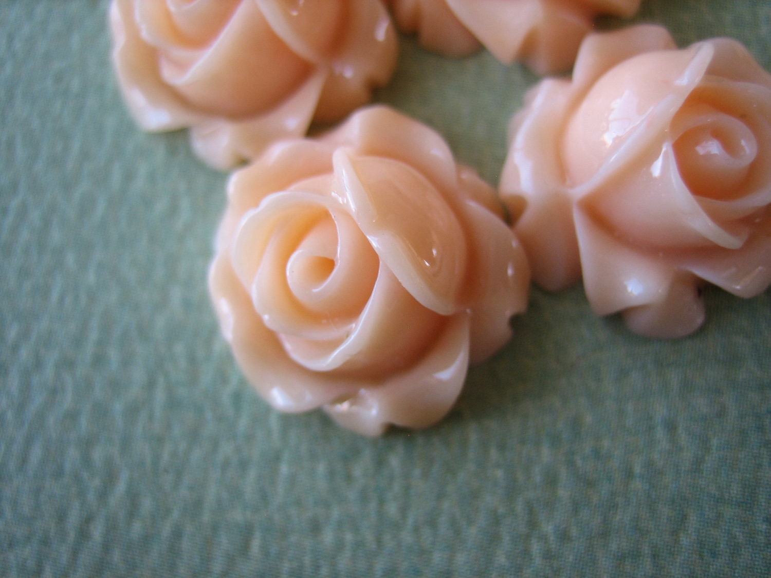 Peach Flowers Peach Roses 4pcs Resin Cabbage Rose Flower Etsy