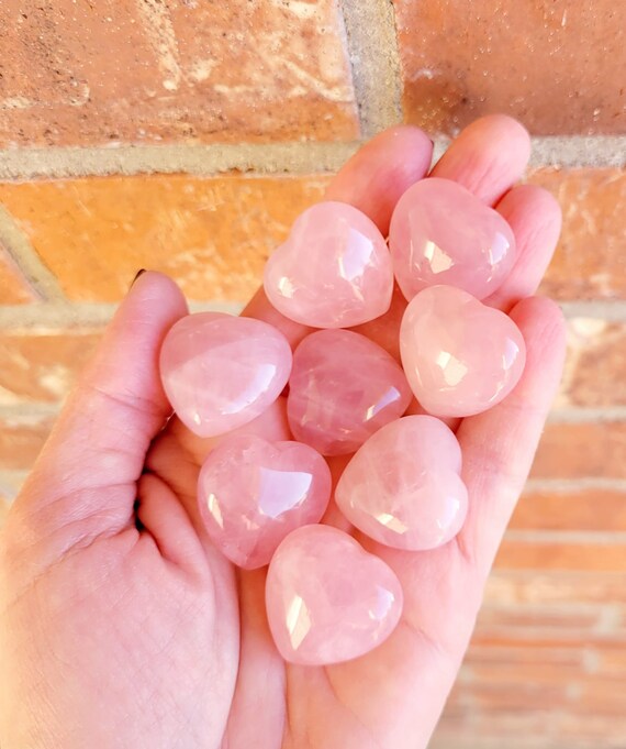 Rose Quartz Heart, Heart Pocket Stones, Pocket Crystals, Rose Quartz  Crystal Heart, Heart Gemstones, ZARDENIA 